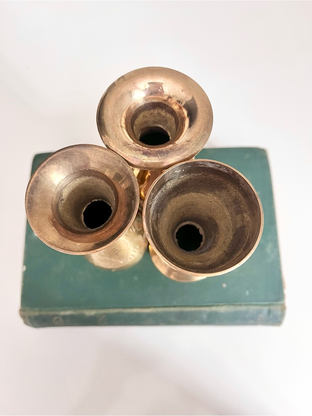 Vintage Brass Vase Boho Decor Small Floral Bud Vase Cottagecore Shelf Styling - Picture 4 of 4